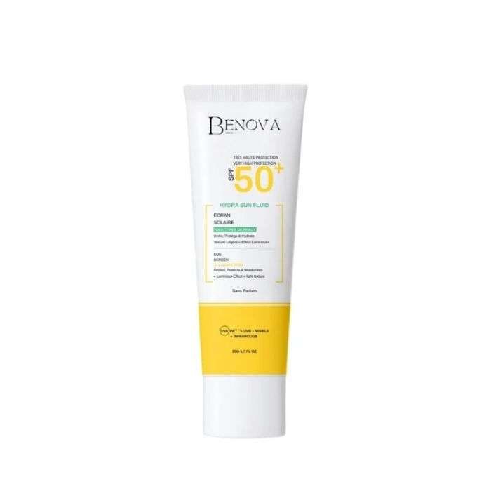 benova-ecran-solaire-spf-50-hydra-sun-fluid-50g.jpg BENOVA ECRAN SOLAIRE SPF 50+ HYDRA SUN FLUID 50G – Image 1