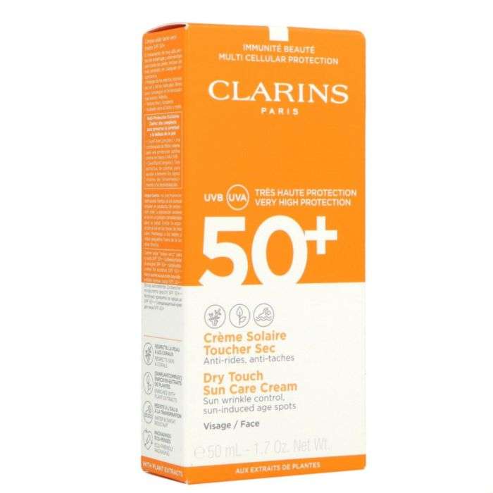 clarins-clarins-creme-solaire-toucher-sec-50-ml-spf-50-cremes.jpg CLARINS CREME SOLAIRE TOUCHER SEC 50 ML SPF 50+ – Image 1