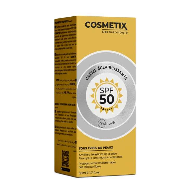 cosmetix-dermatologie-cosmetix-creme-eclaircissante-spf-50-tous-types-peaux-50-ml-cremes.jpg COSMETIX CREME ECLAIRCISSANTE SPF 50+ TOUS TYPES PEAUX 50 ML – Image 1