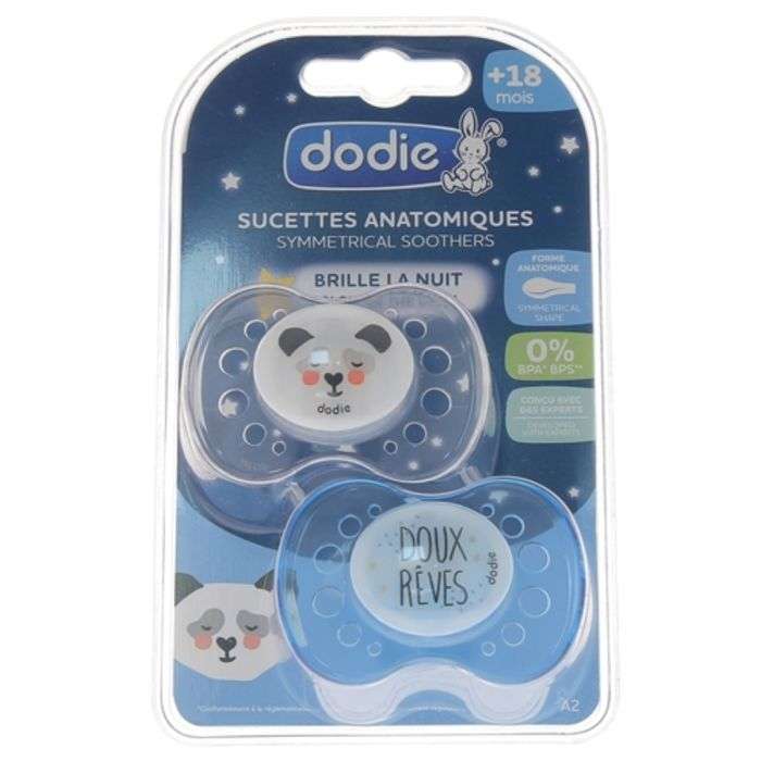 dodie-dodie-sucettes-anatomiques-symmetric-brille-la-nuit-18-mois-a2-sucettes-et-attaches-sucettes.jpg DODIE SUCETTES ANATOMIQUES SYMMETRIC BRILLE LA NUIT + 18 MOIS A2 – Image 1