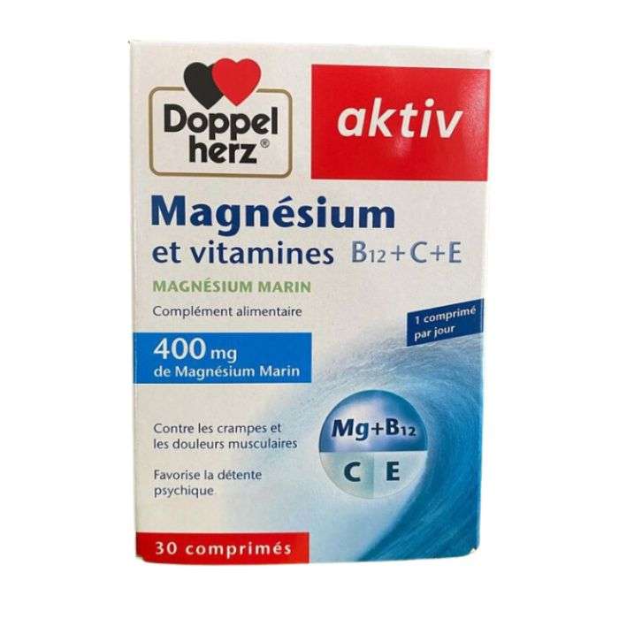 doppelherz-aktiv-magnesium-et-vitamines-b12ce-30-comprimes.jpg DOPPELHERZ AKTIV MAGNESIUM ET VITAMINES B12+C+E 30 COMPRIMES – Image 1