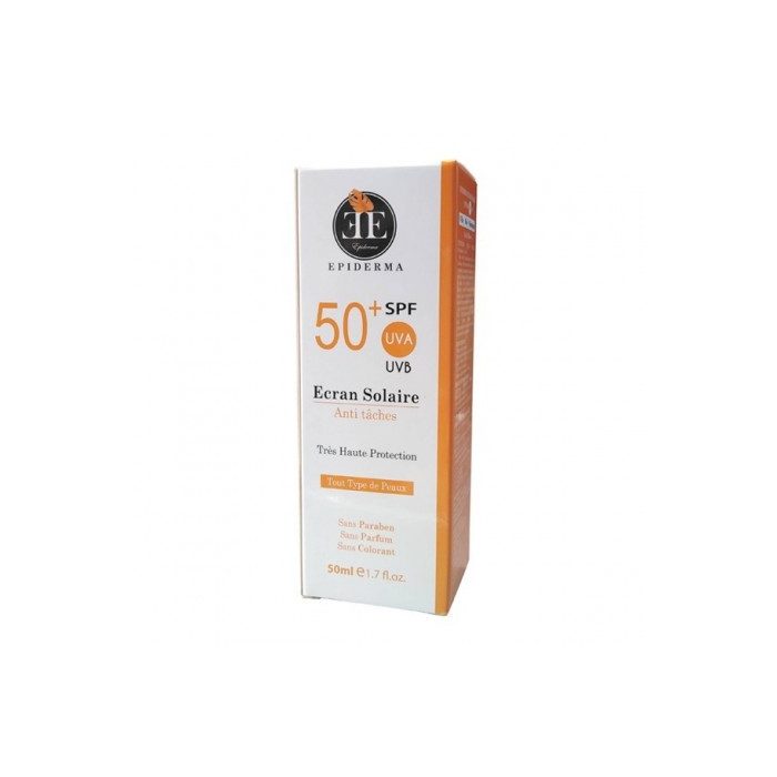 epiderma-ecran-solaire-anti-tache-spf-50-solaires.jpg EPIDERMA ECRAN SOLAIRE ANTI TACHE SPF 50 – Image 1