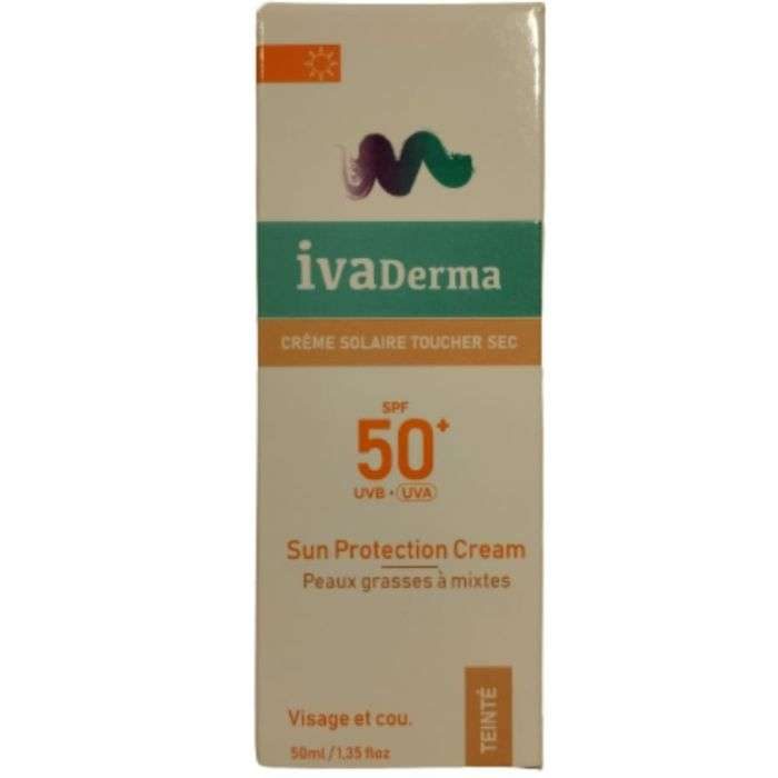 ivaderma-ivaderma-creme-solaire-toucher-sec-spf-50-teinte-50ml-cremes.jpg IVADERMA CREME SOLAIRE TOUCHER SEC SPF 50+ TEINTE 50ML – Image 1