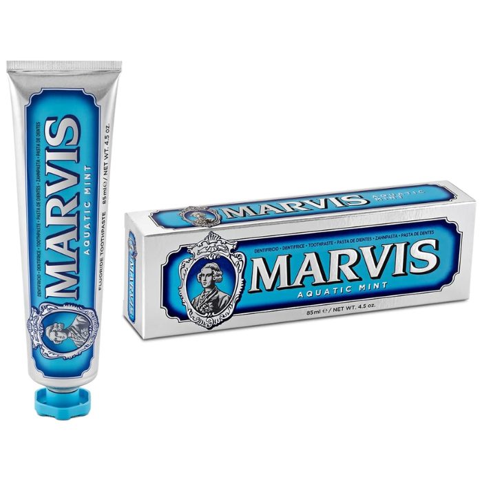 marvis-marvis-dentifrice-aquatic-mint-85-ml-dentifrices-blanchissants.jpg MARVIS DENTIFRICE AQUATIC MINT 85 ML – Image 1