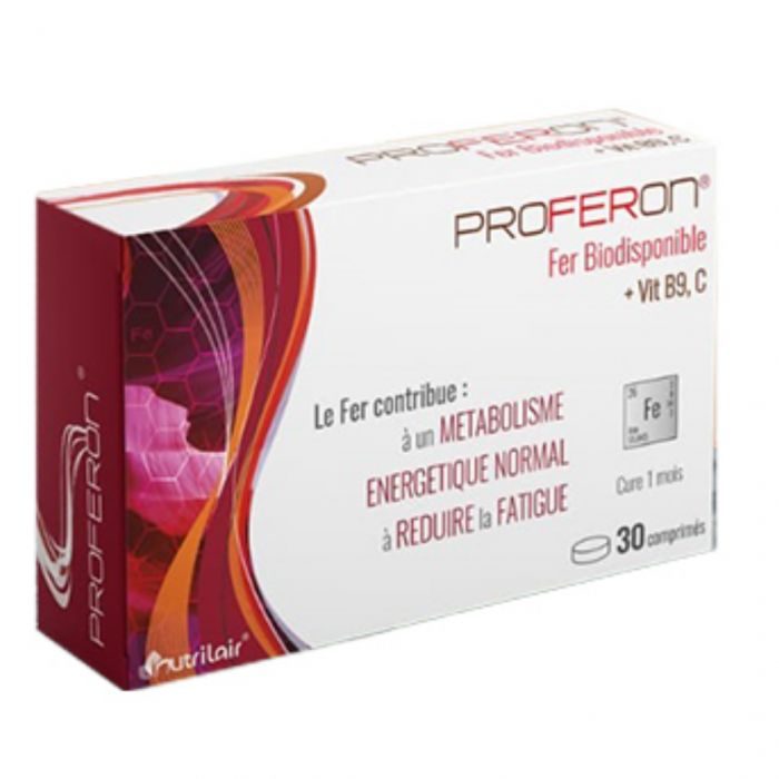 nutrimax-nutrimax-proferon-fer-biodisponible-acide-folique-vitamine-c-30-comprimes-gynecologie-trouble-urinaires.jpg NUTRIMAX PROFERON FER BIODISPONIBLE ACIDE FOLIQUE, VITAMINE C 30 COMPRIMÉS – Image 1