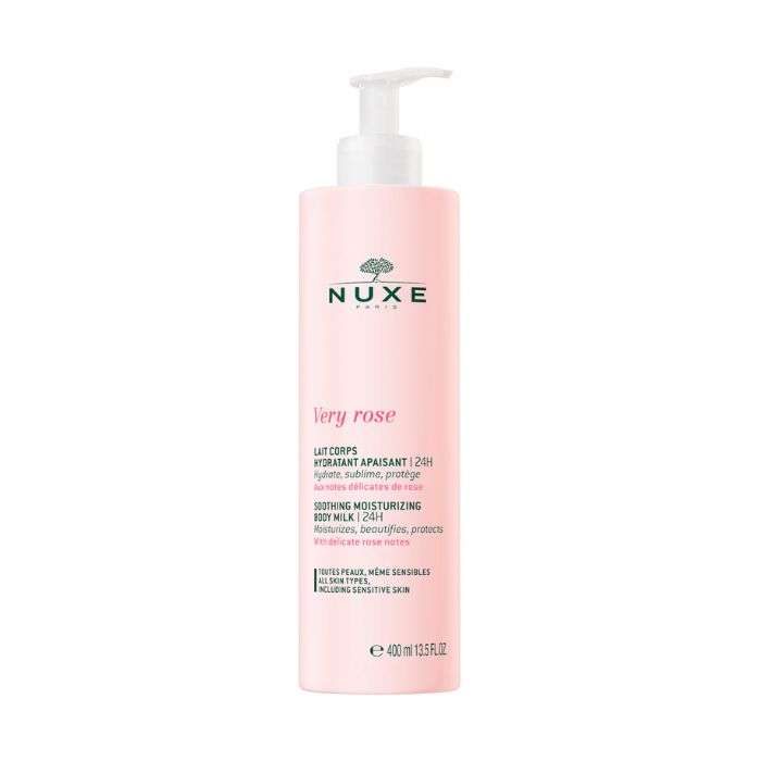 nuxe-very-rose-lait-corps-hydratant-apaisant-24h-400-ml.jpg NUXE VERY ROSE LAIT CORPS HYDRATANT APAISANT 24H 400 ML – Image 1