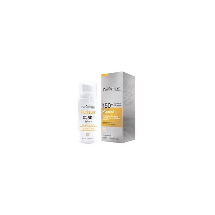 puriaderm-puriaderm-purisun-creme-solaire-teintee-claire-spf50-50-ml-cremes.jpg PURIADERM PURISUN CREME SOLAIRE TEINTEE CLAIRE SPF50+ 50 ML – Image 1